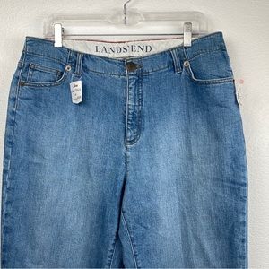 NWT Lands’ End Womens Size 14 Original Fit Classic Waist Stretch Blue Jeans boot